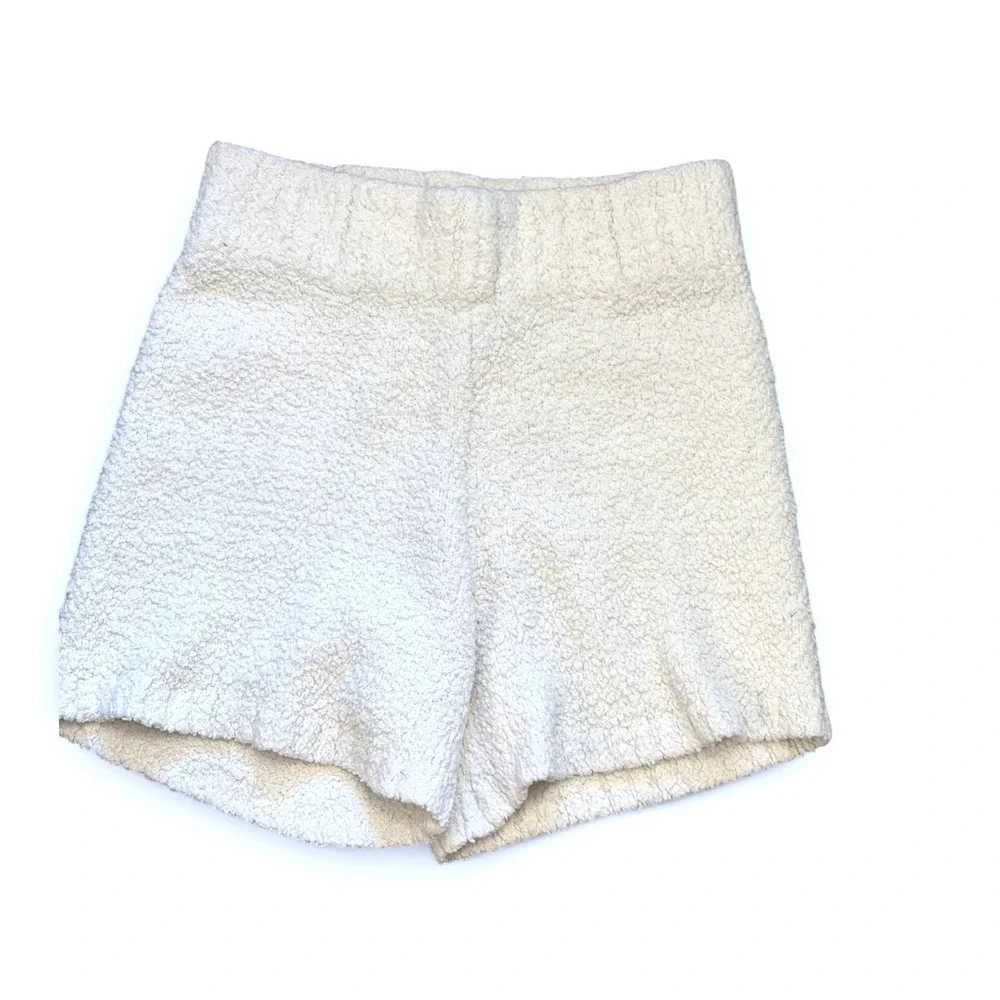 SKIMS Cozy Teddy Collection Boucle Knit Shorts Cream Bone S/M Loungewear Pajamas